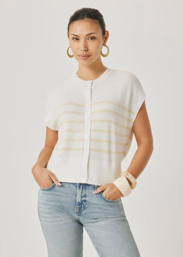 Sleeveless Striped Cardi