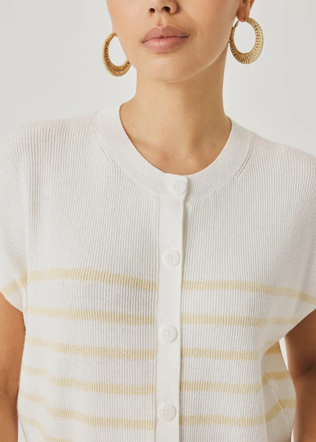 Sleeveless Striped Cardi