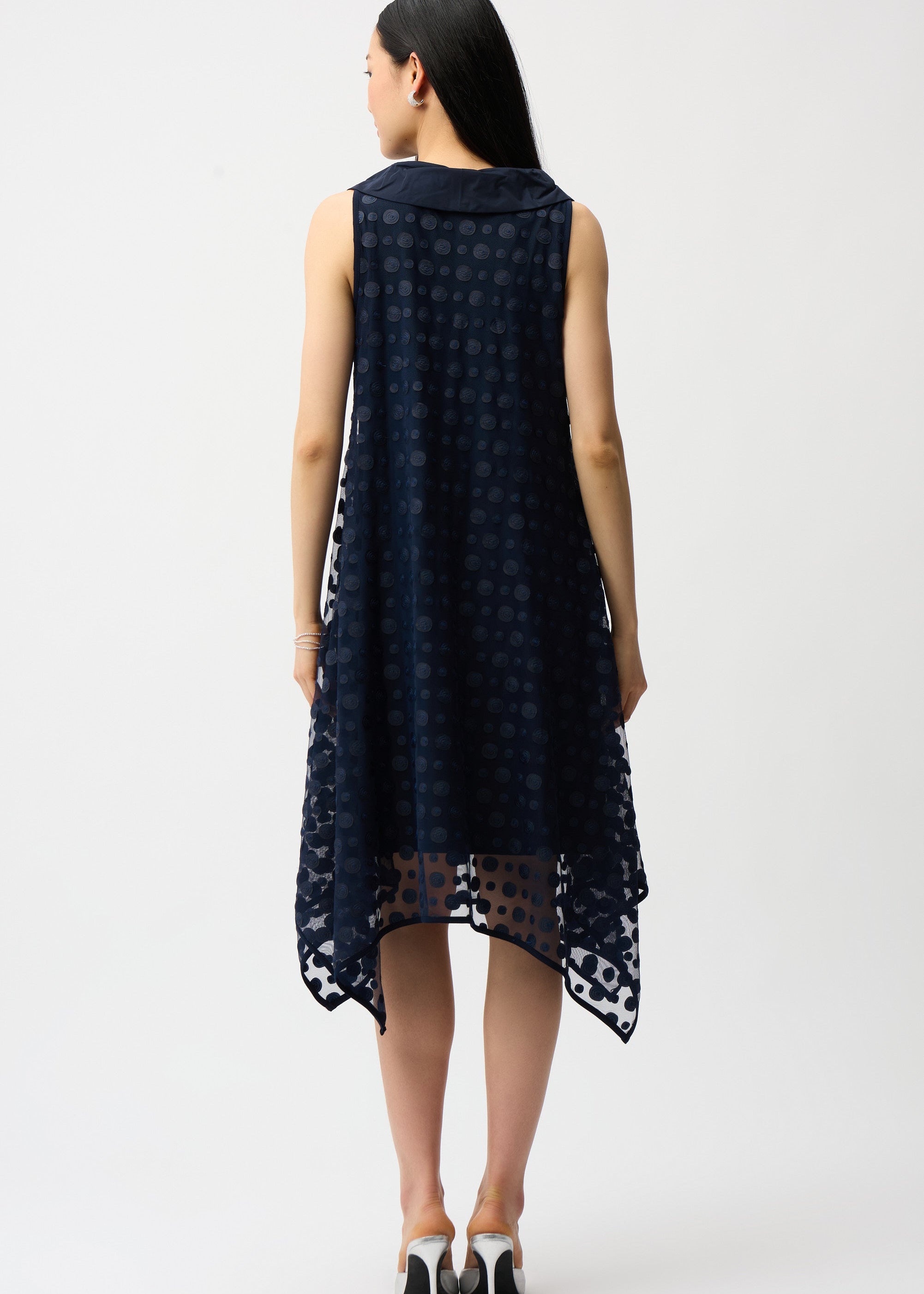 Embroidered Mesh Handkerchief Dress
