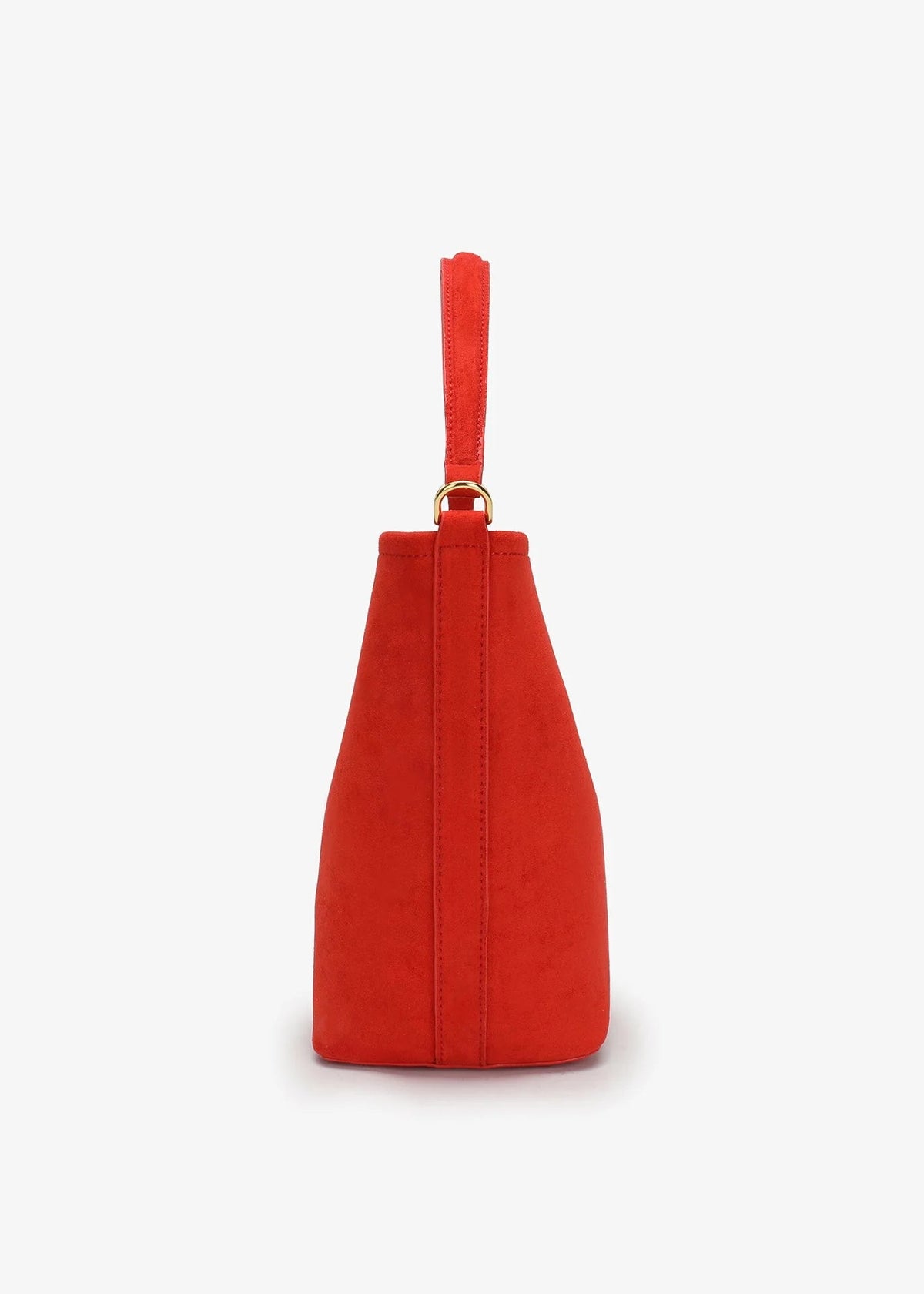 Red handbag on a white background