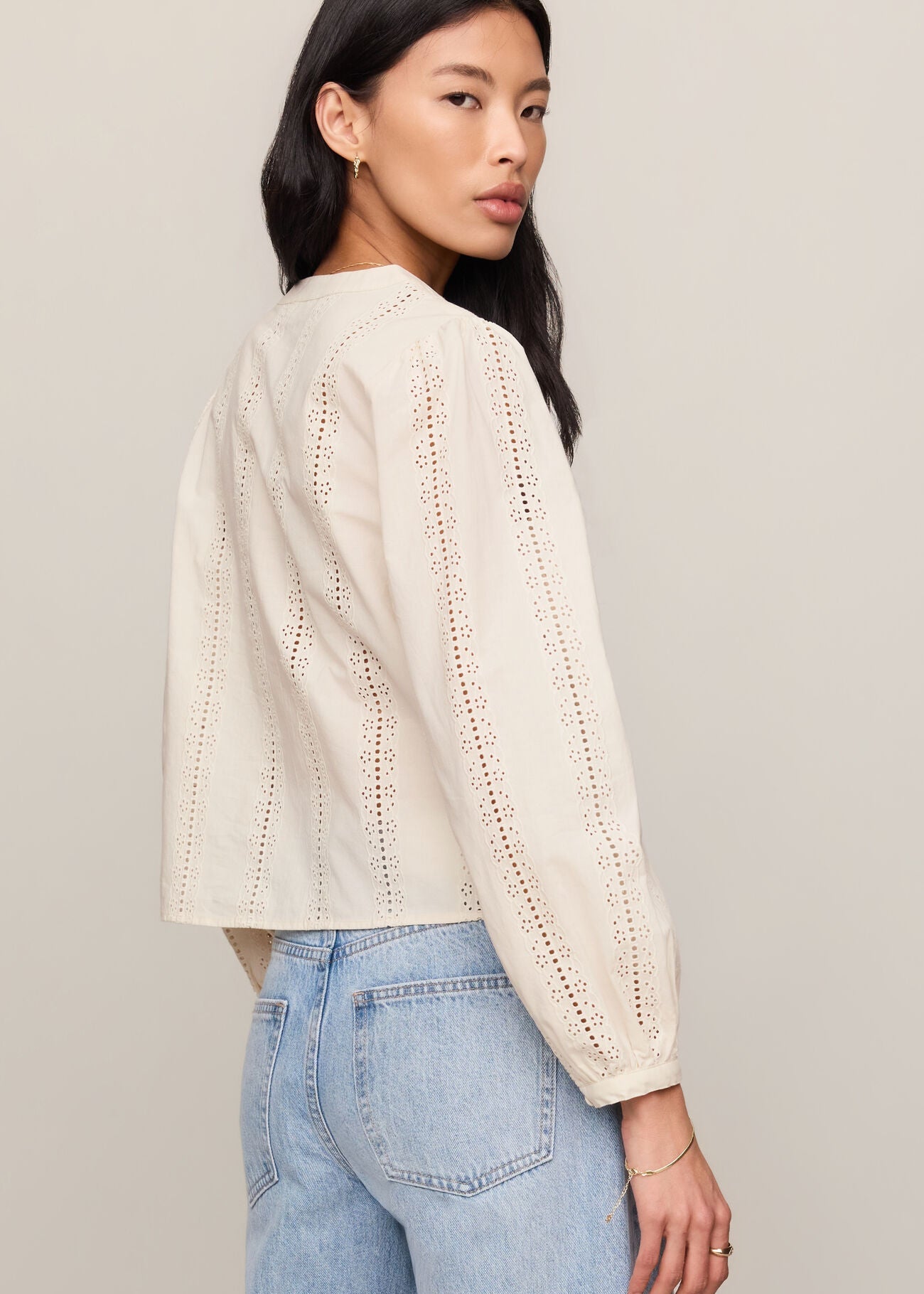 Woman in White shirt