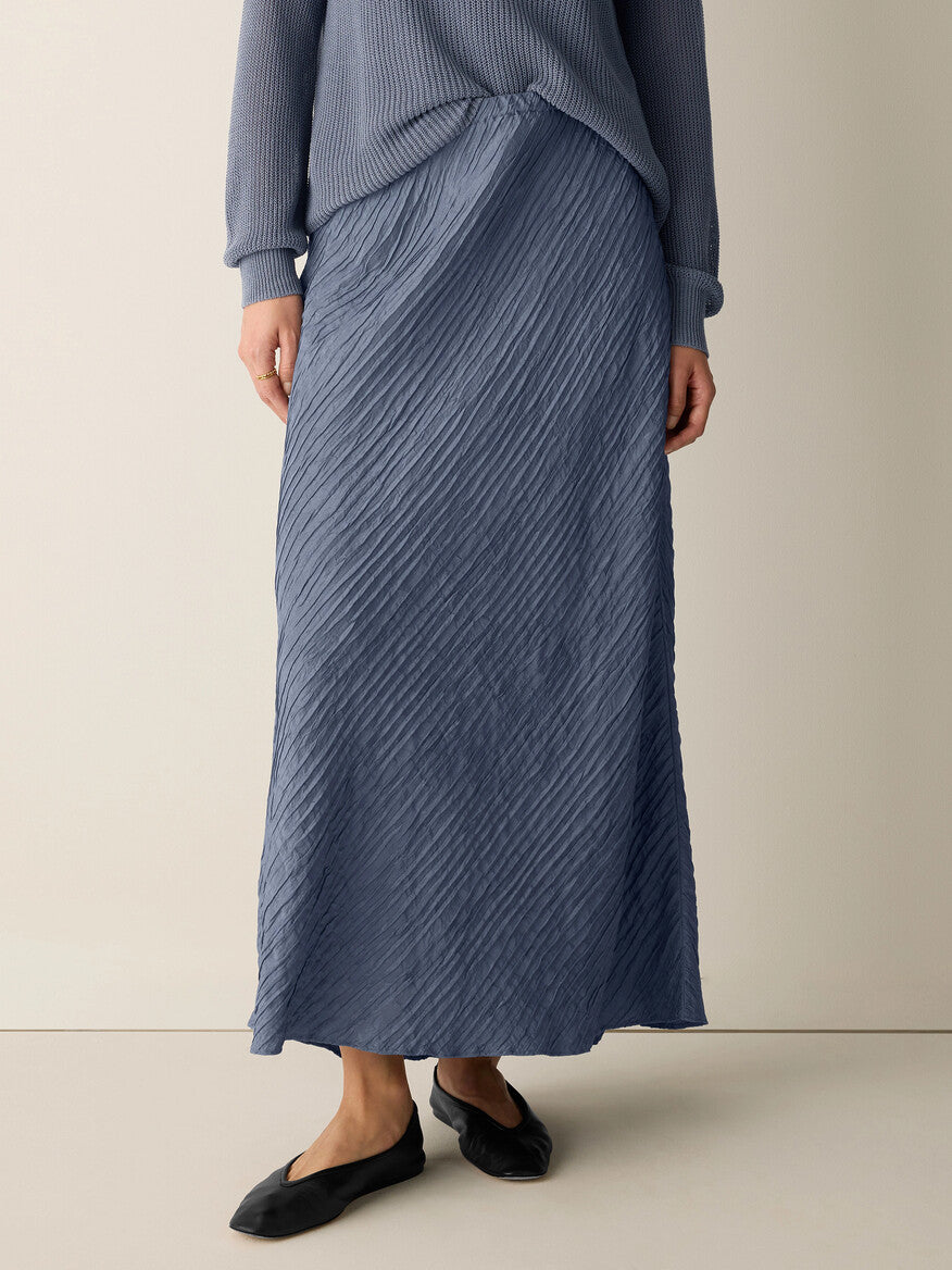 Textured Silk Jacquard Bias Skirt