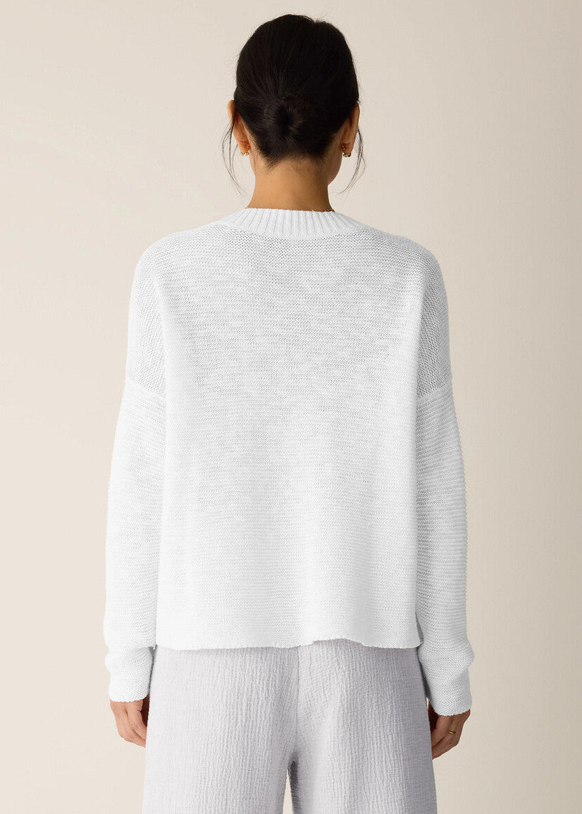 Organic Linen Cotton Slub V-Neck Top