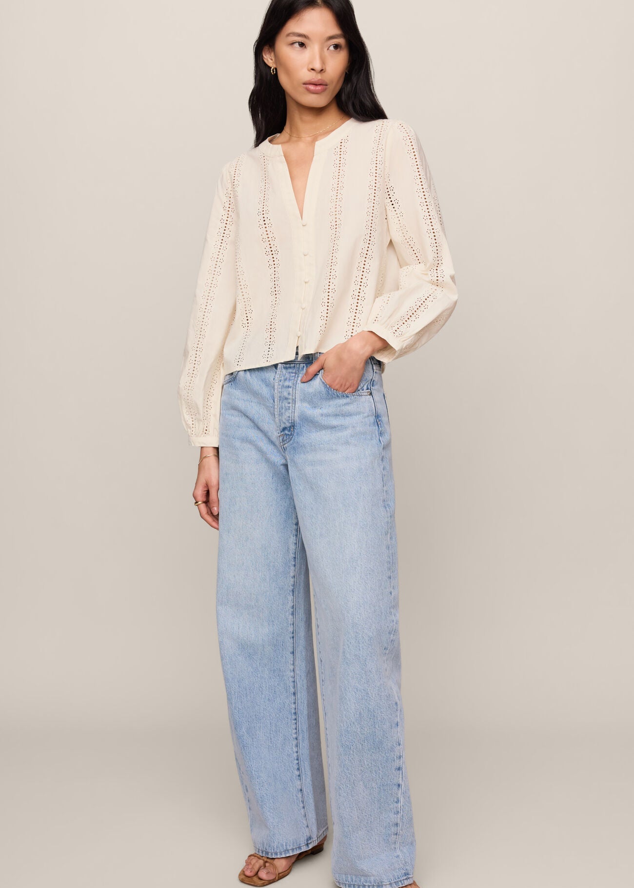 Woman in White shirt